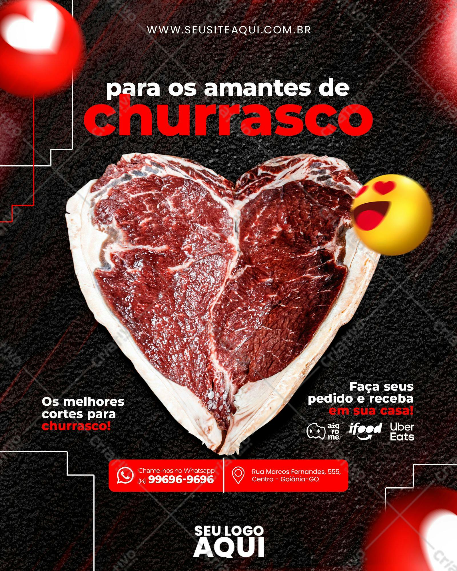 Template Churrasco Dia dos Namorados PSD Editável
