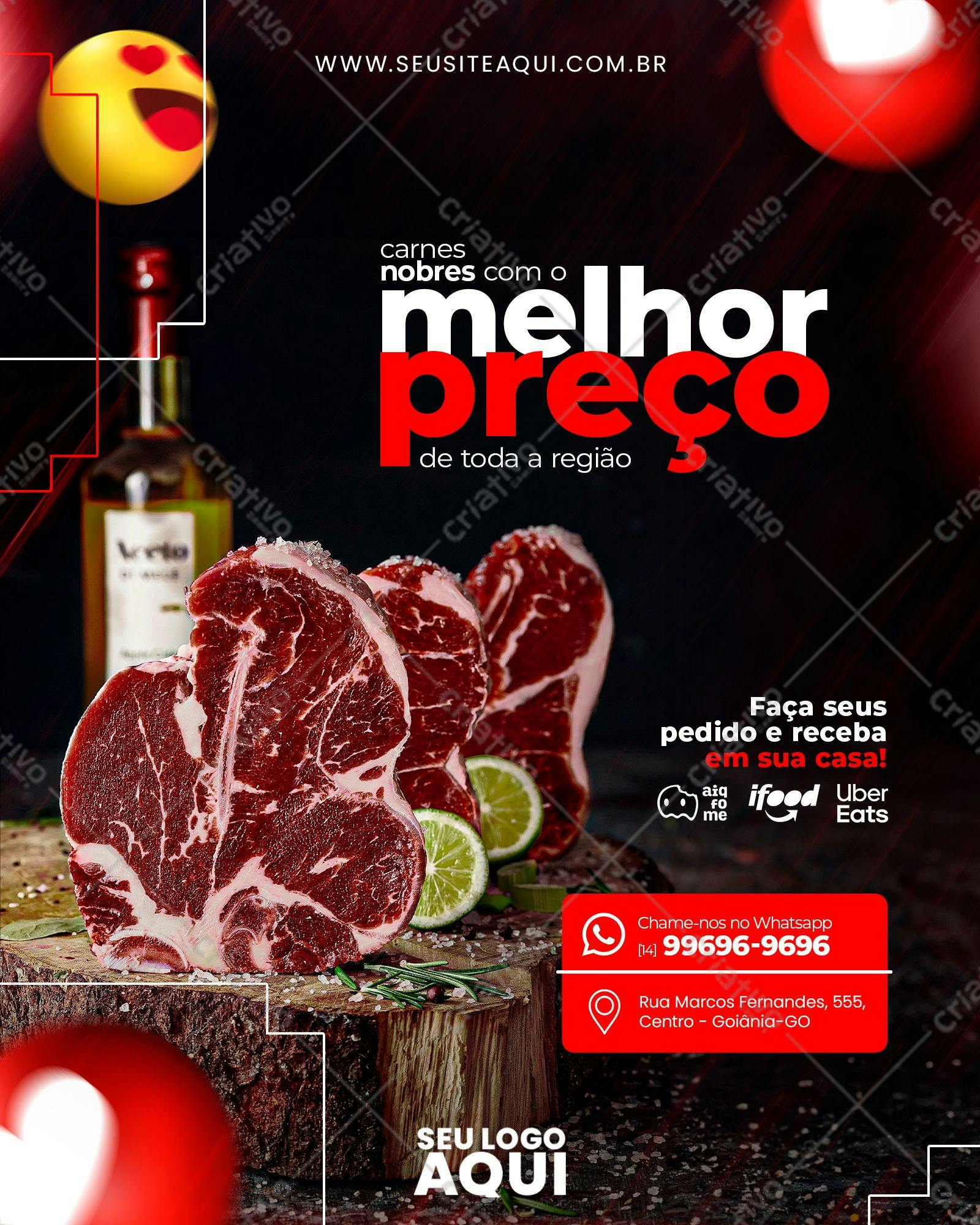 Template de Flyer para Churrascaria PSD Editável