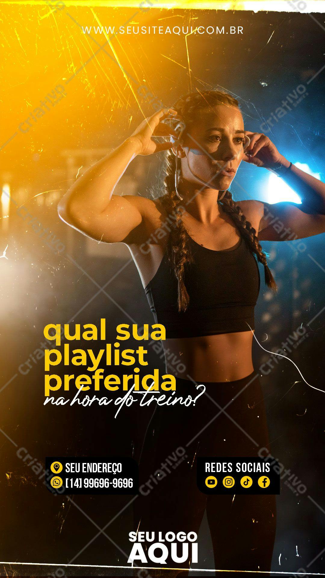 Template de Post para Instagram Treino PSD Editável
