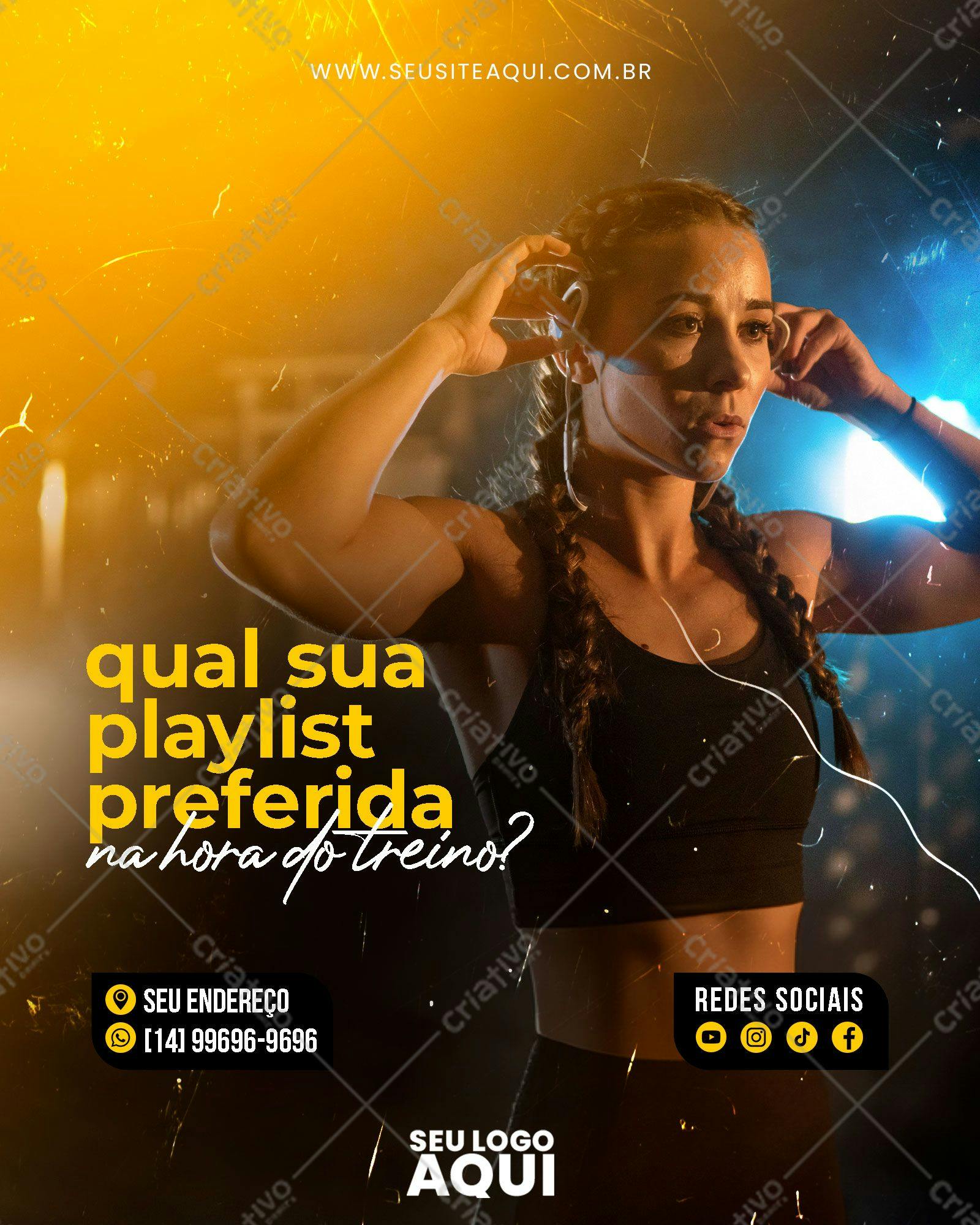 Post para Redes Sociais Academia PSD Editável