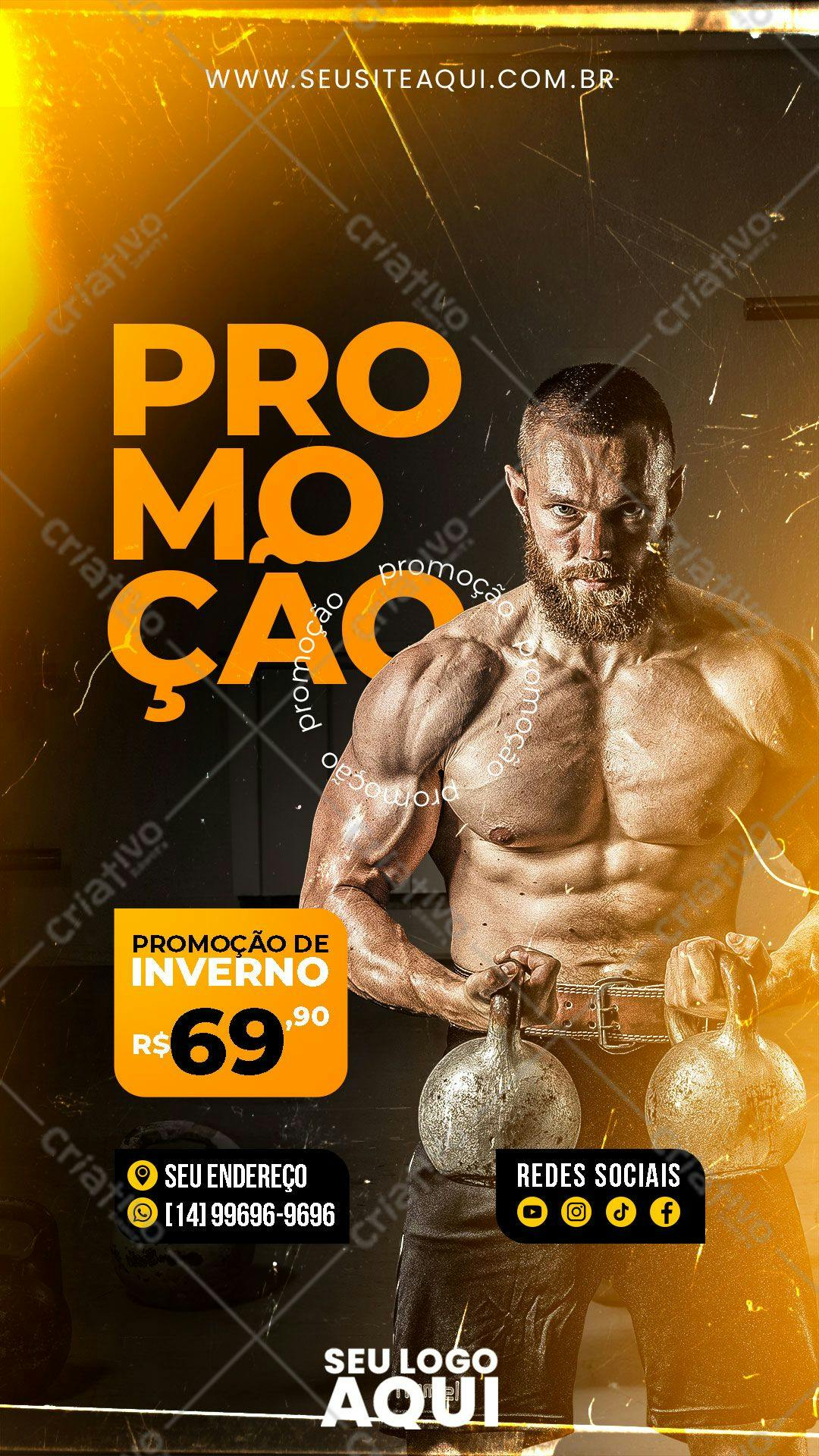 Flyer para Promoção de Inverno Academia PSD Editável
