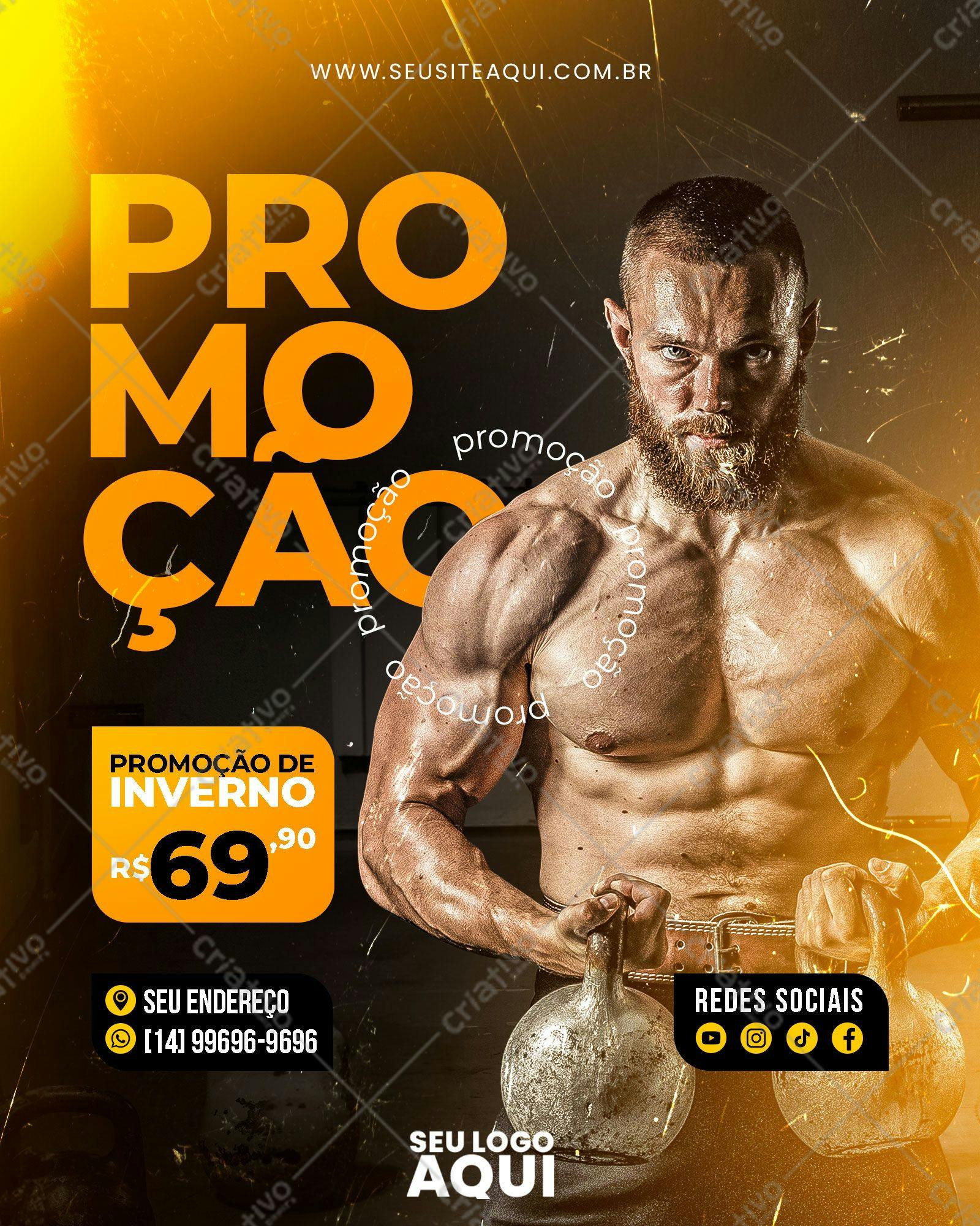 Flyer Promoção de Inverno Academia PSD Editável