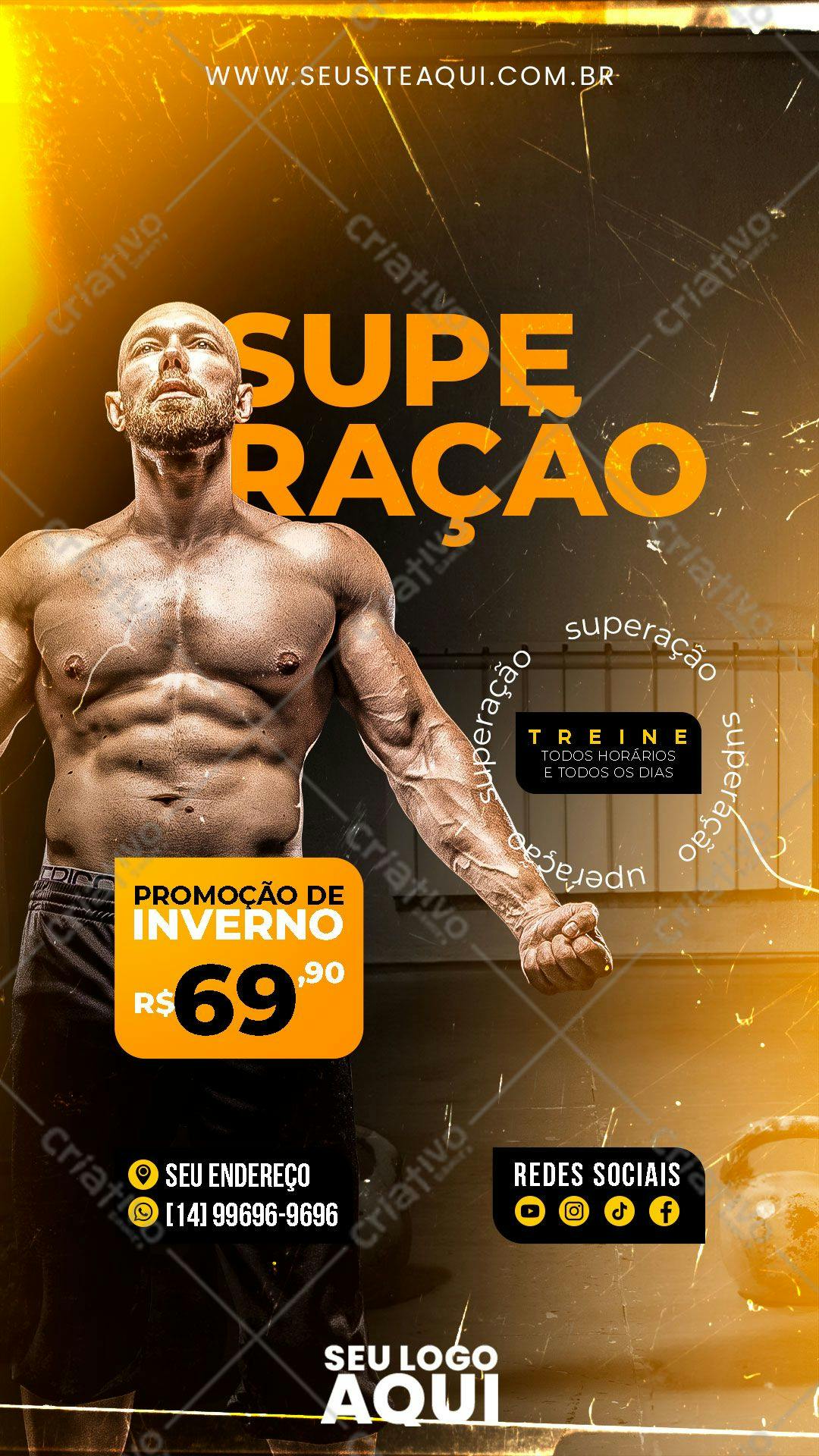 Flyer Academia Promoção Inverno PSD Editável