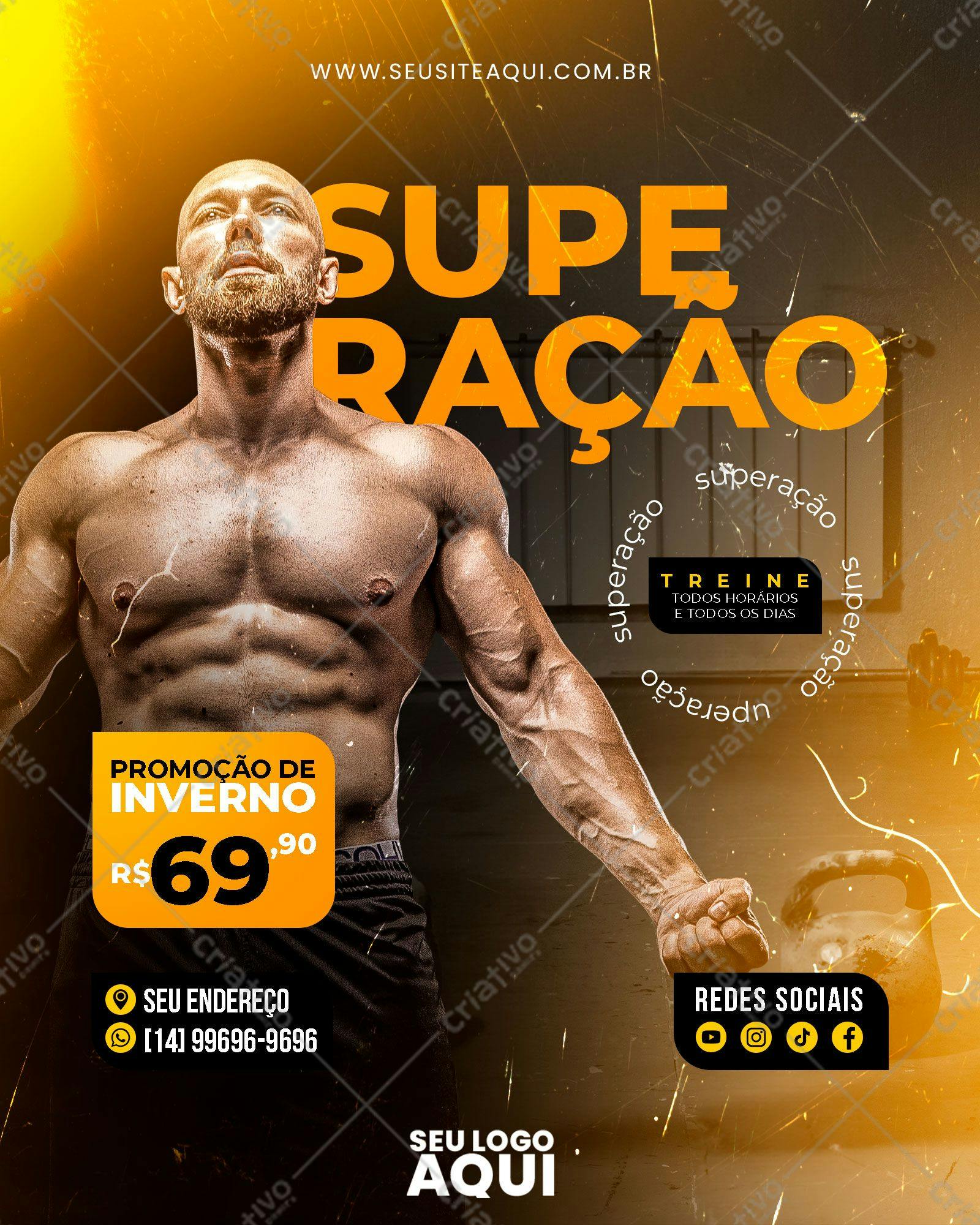 Flyer Academia Promoção Inverno PSD Editável