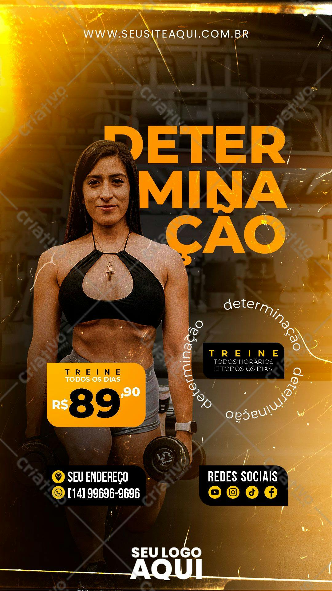 Flyer Academia Treino Diário PSD Editável