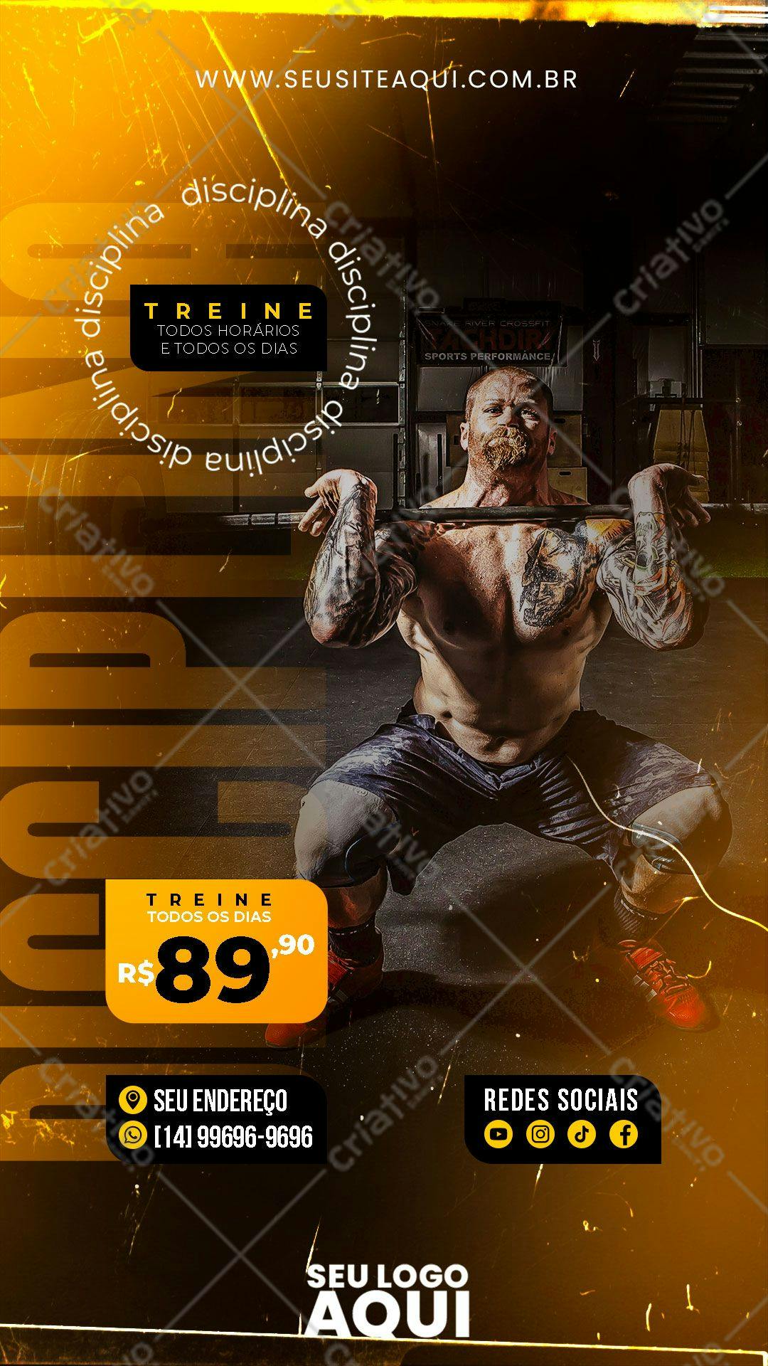 Flyer para Academia Crossfit PSD Editável