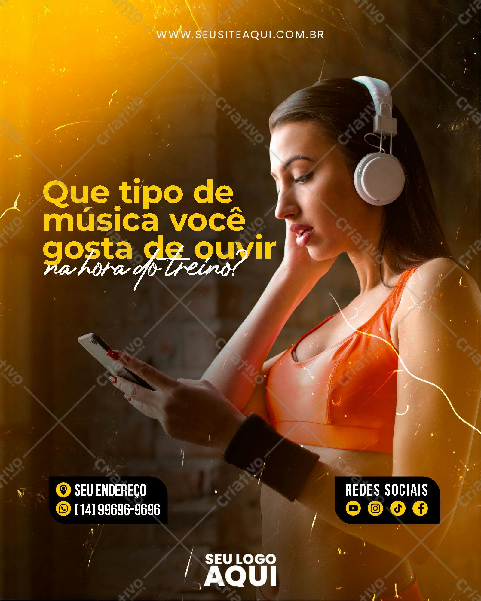 Post para Redes Sociais Academia PSD Editável