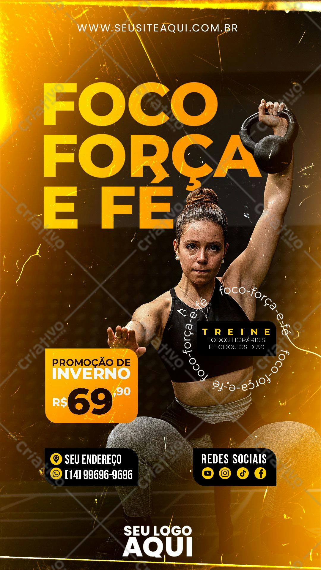 Flyer para Promoção de Inverno de Academia PSD Editável