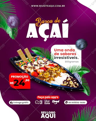 Feed | açaíteria | açaí | sorveteria | psd editável