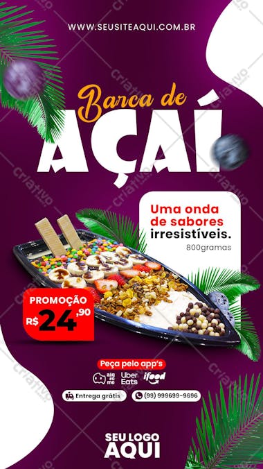 Story | açaíteria | açaí | psd editável