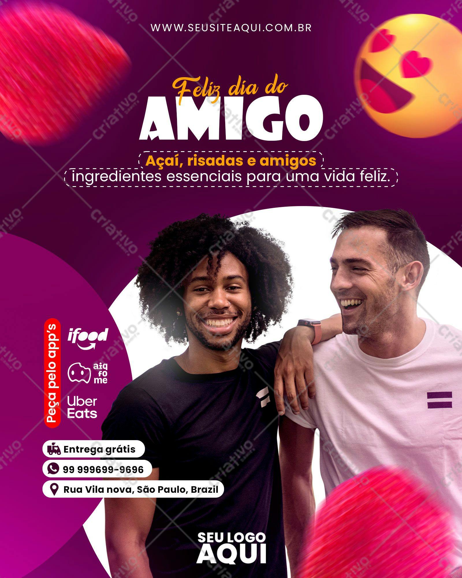 Post para Redes Sociais Dia do Amigo PSD Editável