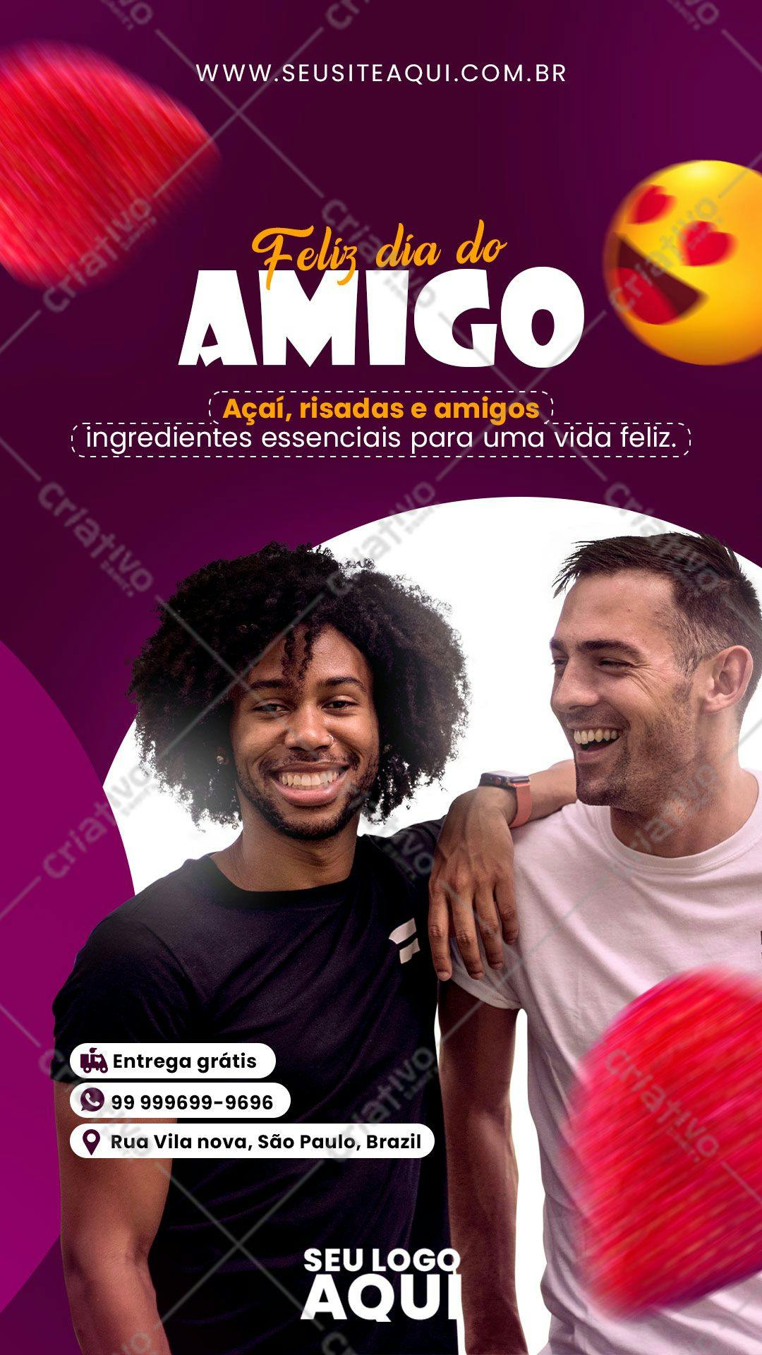 Flyer para o Dia do Amigo PSD Editável
