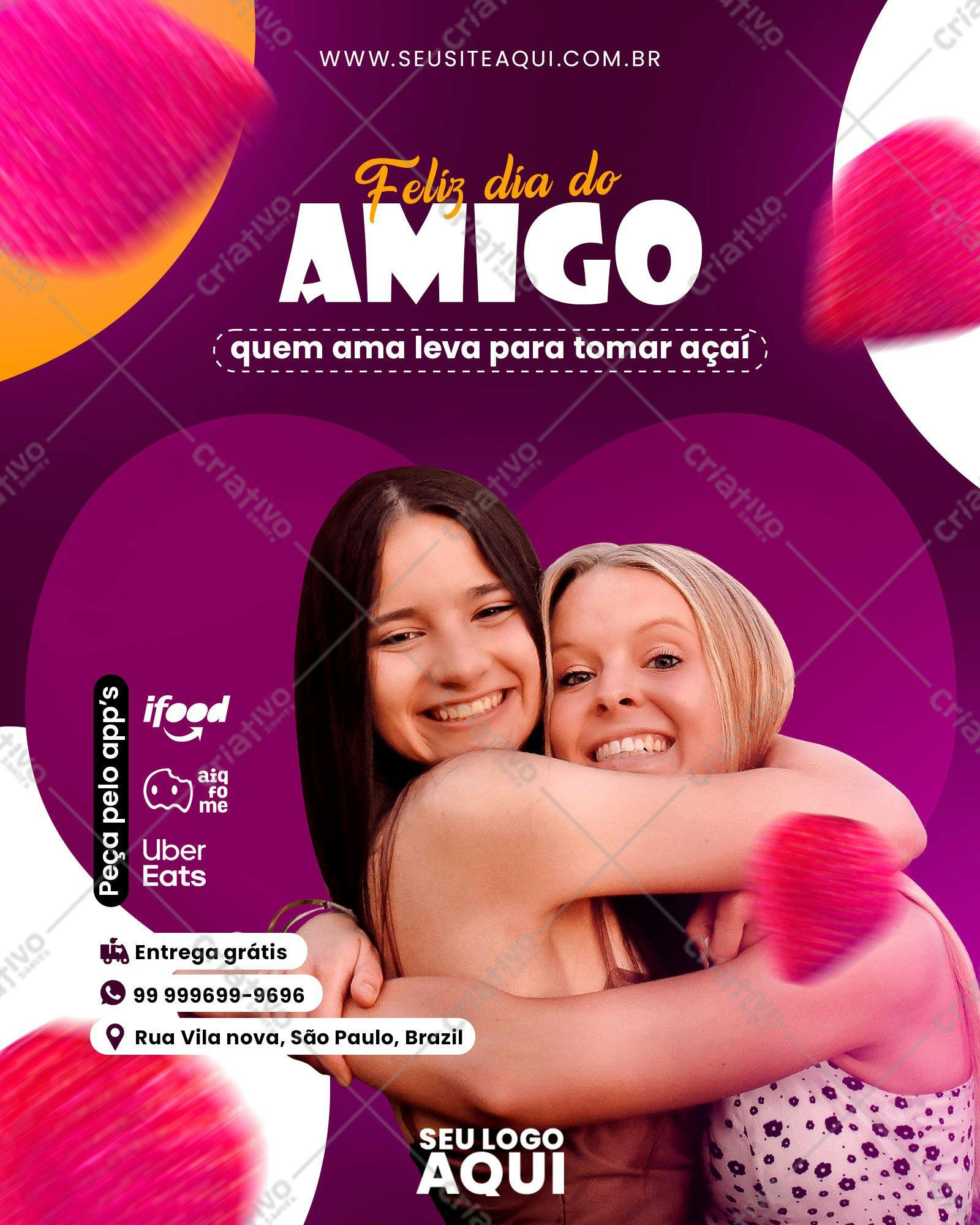 Post para Redes Sociais Dia do Amigo PSD Editável