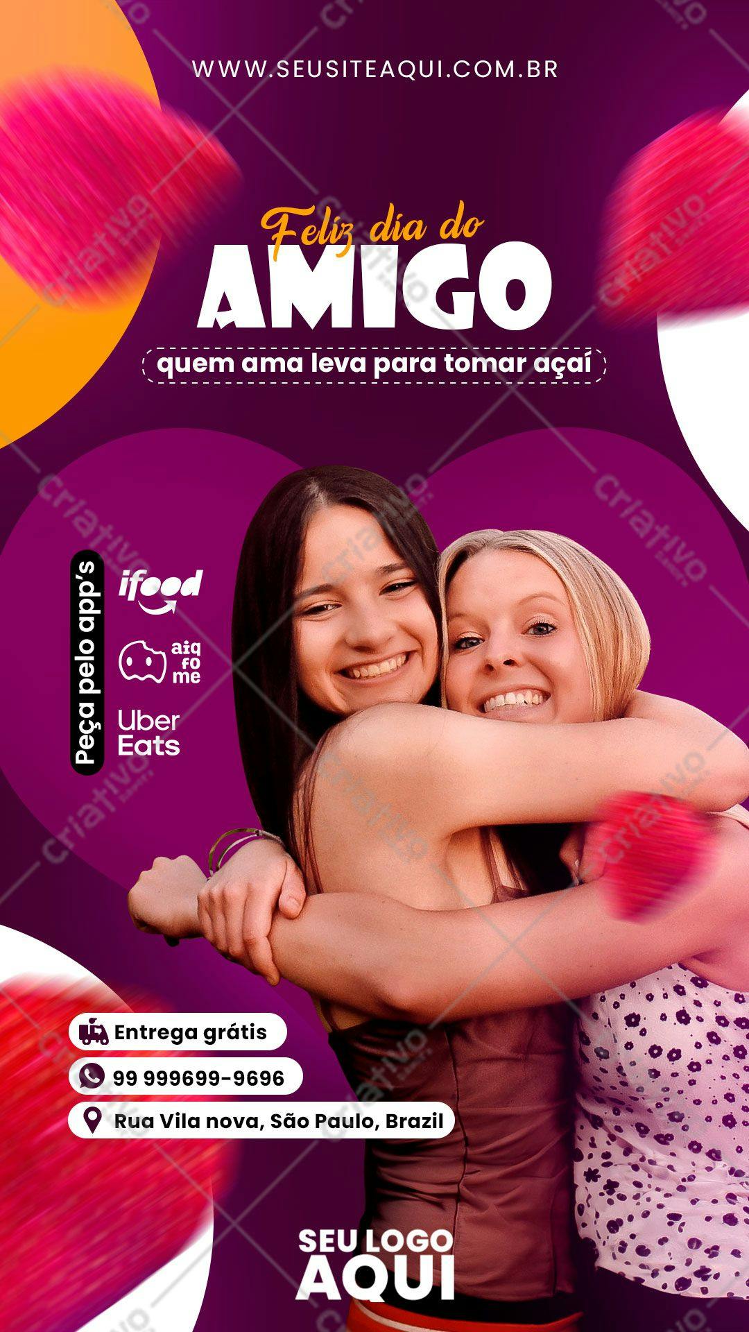 Flyer para o Dia do Amigo PSD Editável