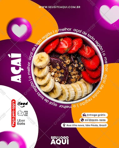 Feed | açaíteria | açaí | psd editável