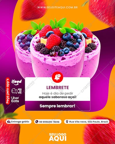 FEED | AÇAÍTERIA | AÇAÍ | PSD EDITÁVEL