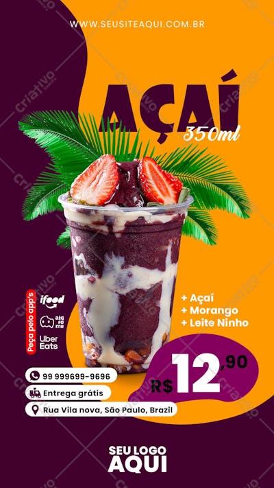 STORY | AÇAÍTERIA | AÇAÍ | PSD EDITÁVEL