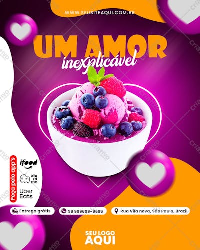 FEED | AÇAÍTERIA | AÇAÍ | PSD EDITÁVEL
