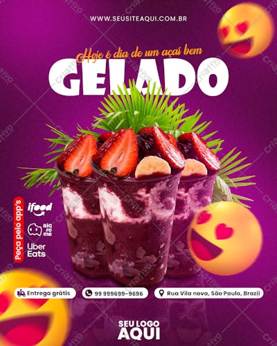 FEED | AÇAÍTERIA | AÇAÍ | PSD EDITÁVEL