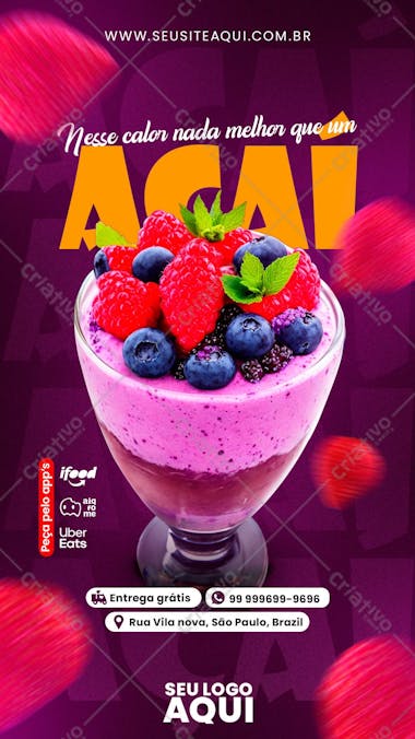 Story | açaíteria | açaí | psd editável