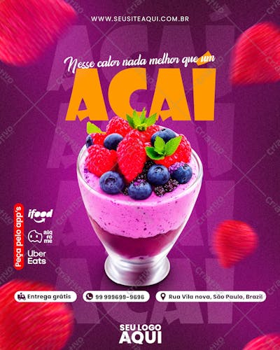 FEED | AÇAÍTERIA | AÇAÍ | PSD EDITÁVEL