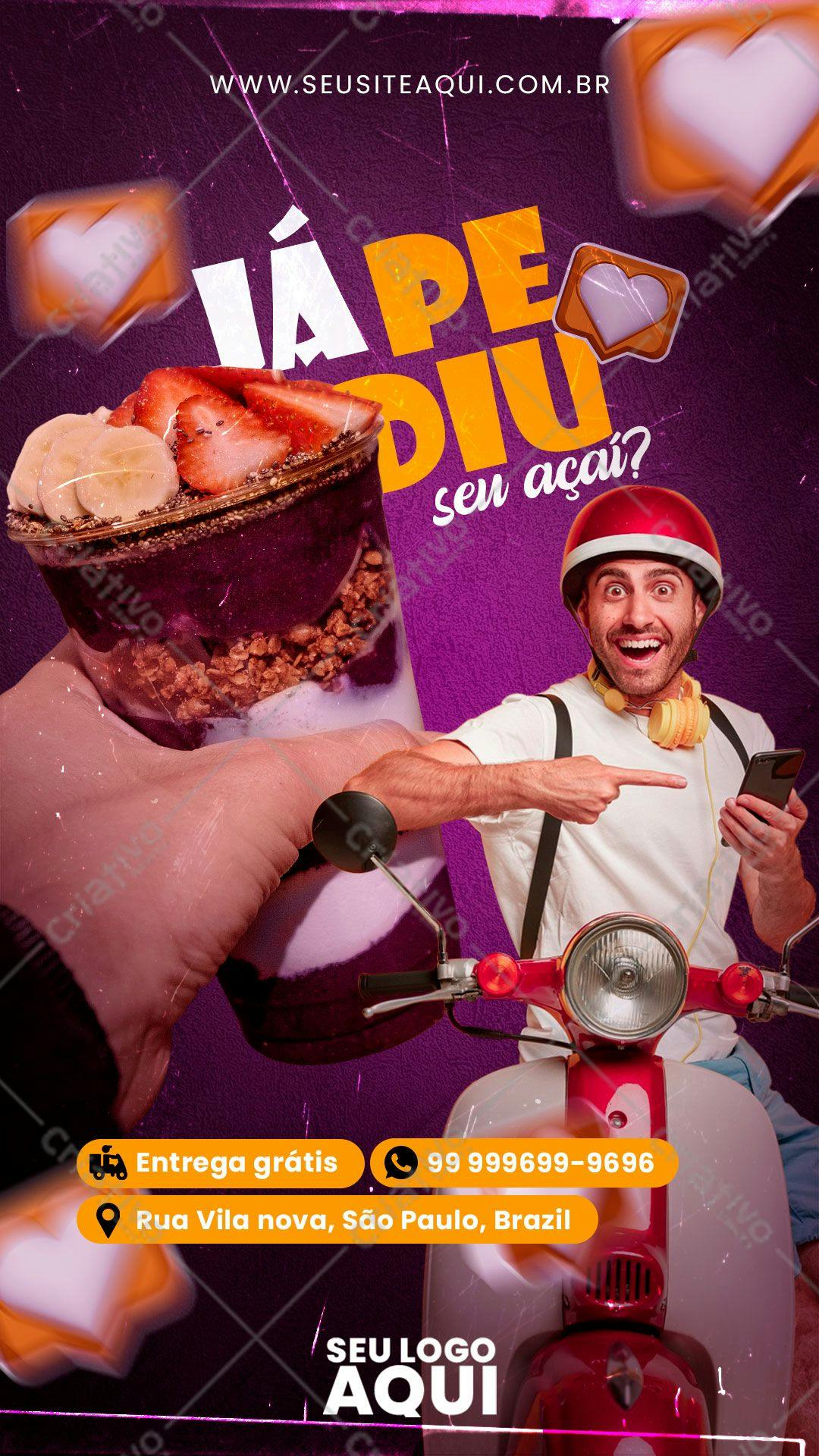 Cardápio Açaí Delivery PSD Editável