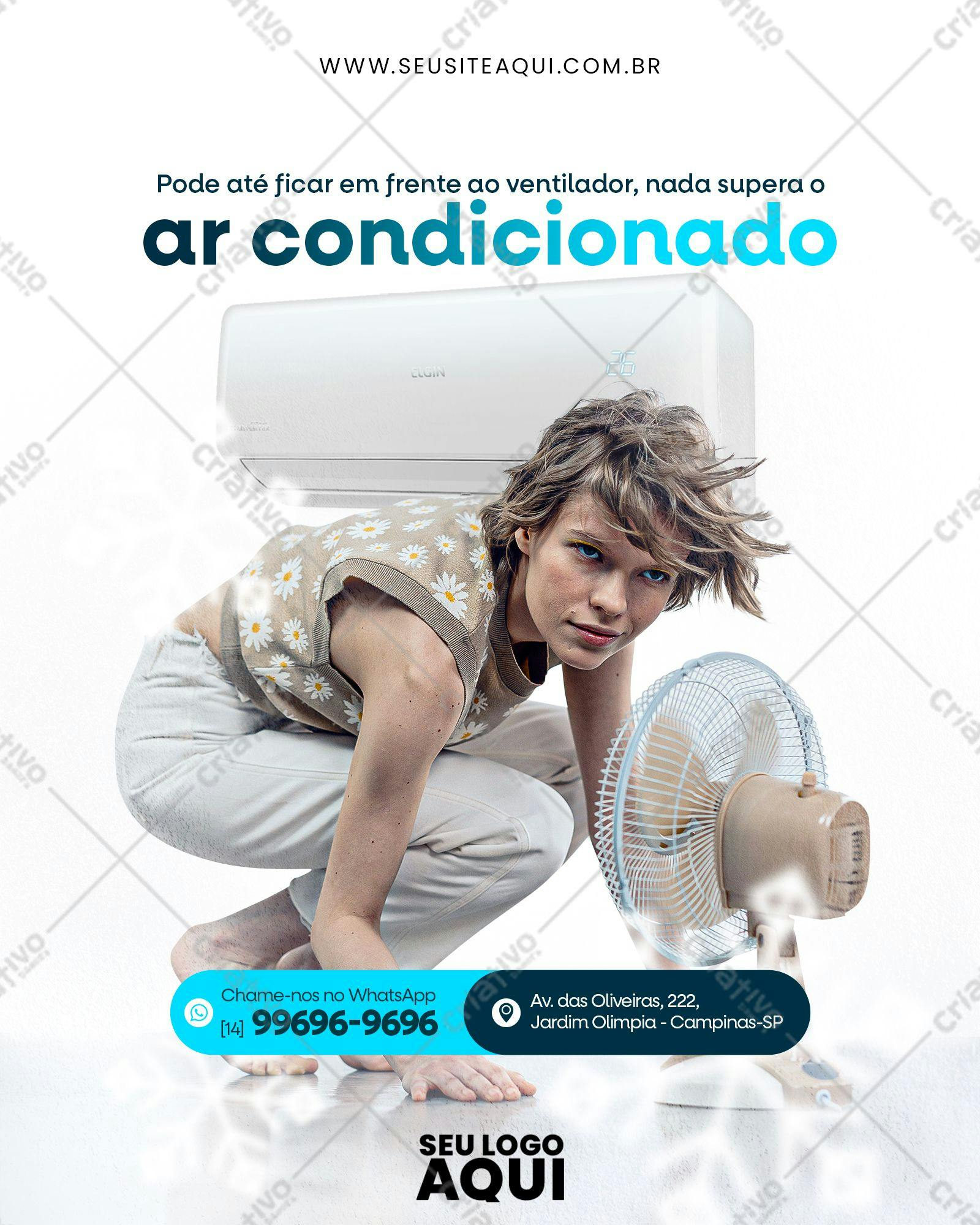 Flyer para Propaganda de Ar Condicionado PSD Editável