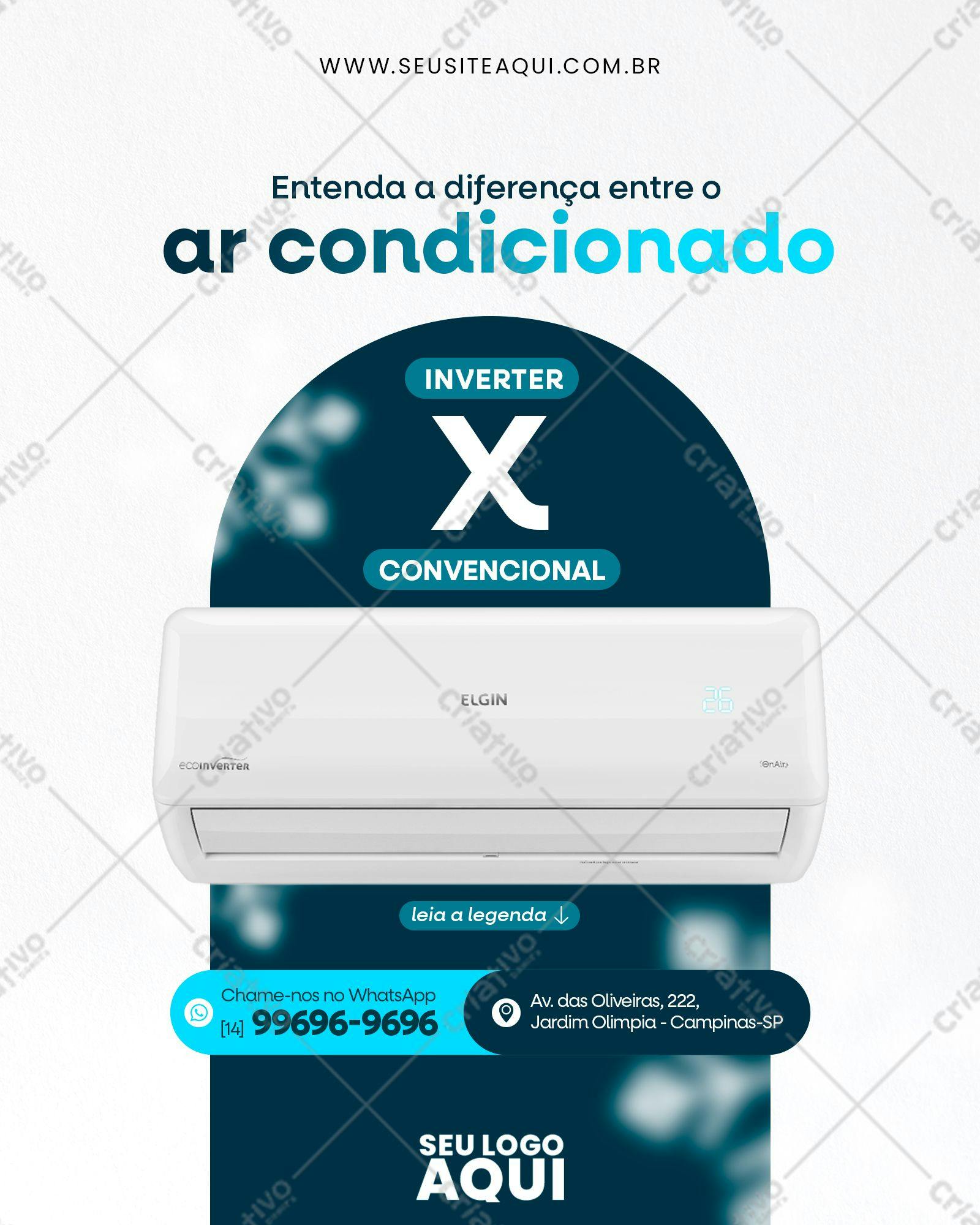 Template de Post para Redes Sociais Ar Condicionado PSD Editável