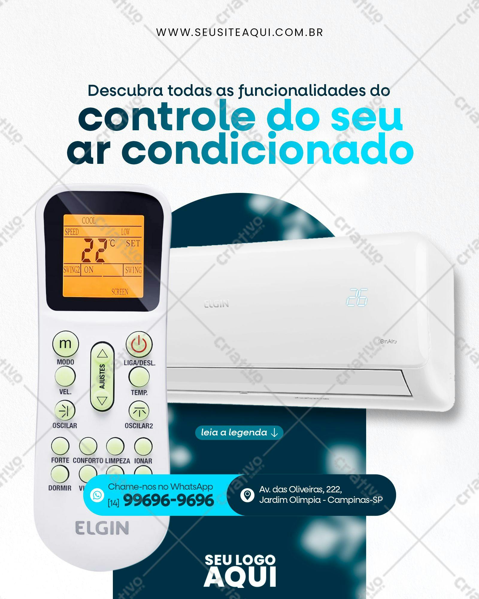 Template de Anúncio Ar Condicionado Elgin PSD Editável