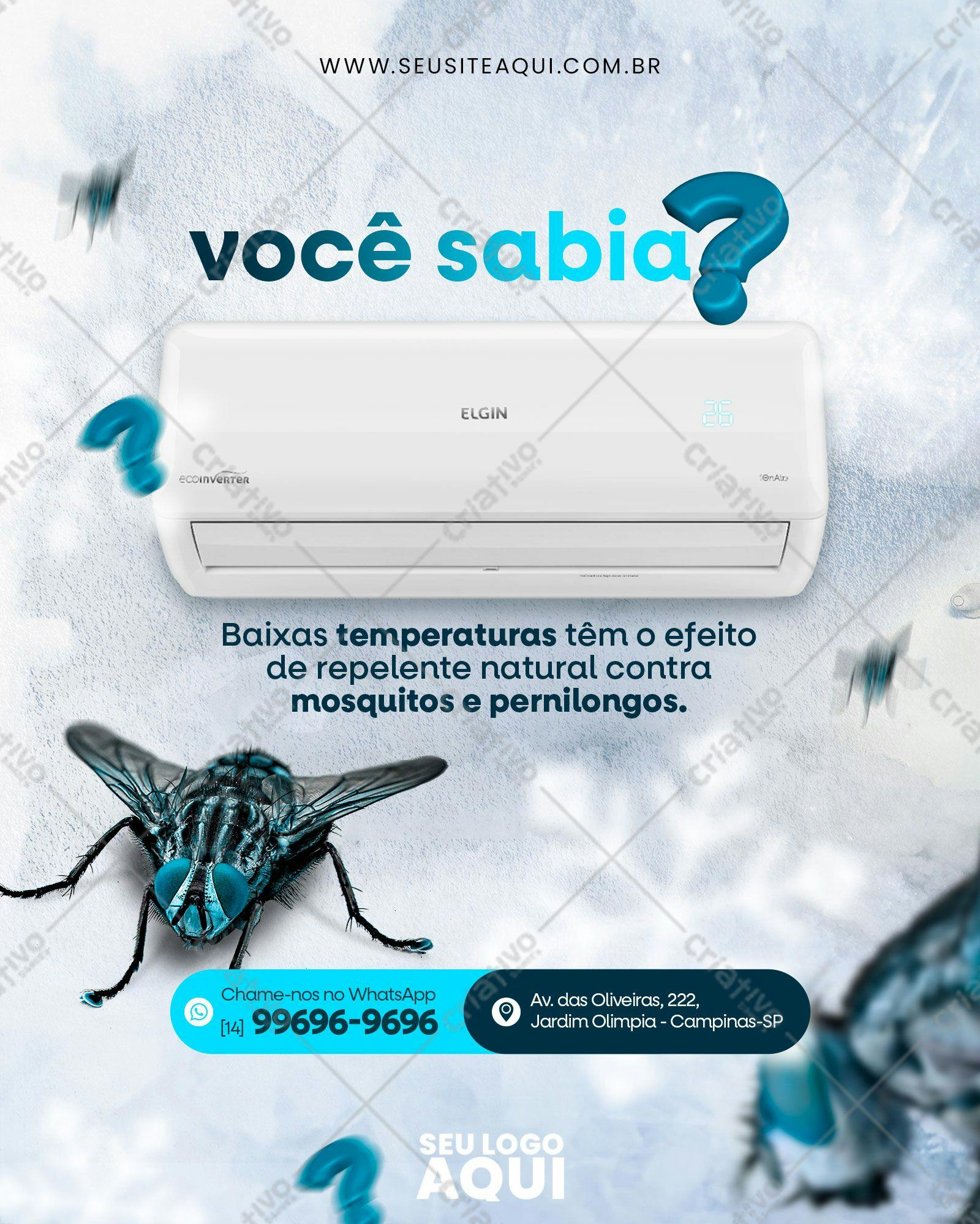 Anúncio de Ar Condicionado Elgin PSD Editável