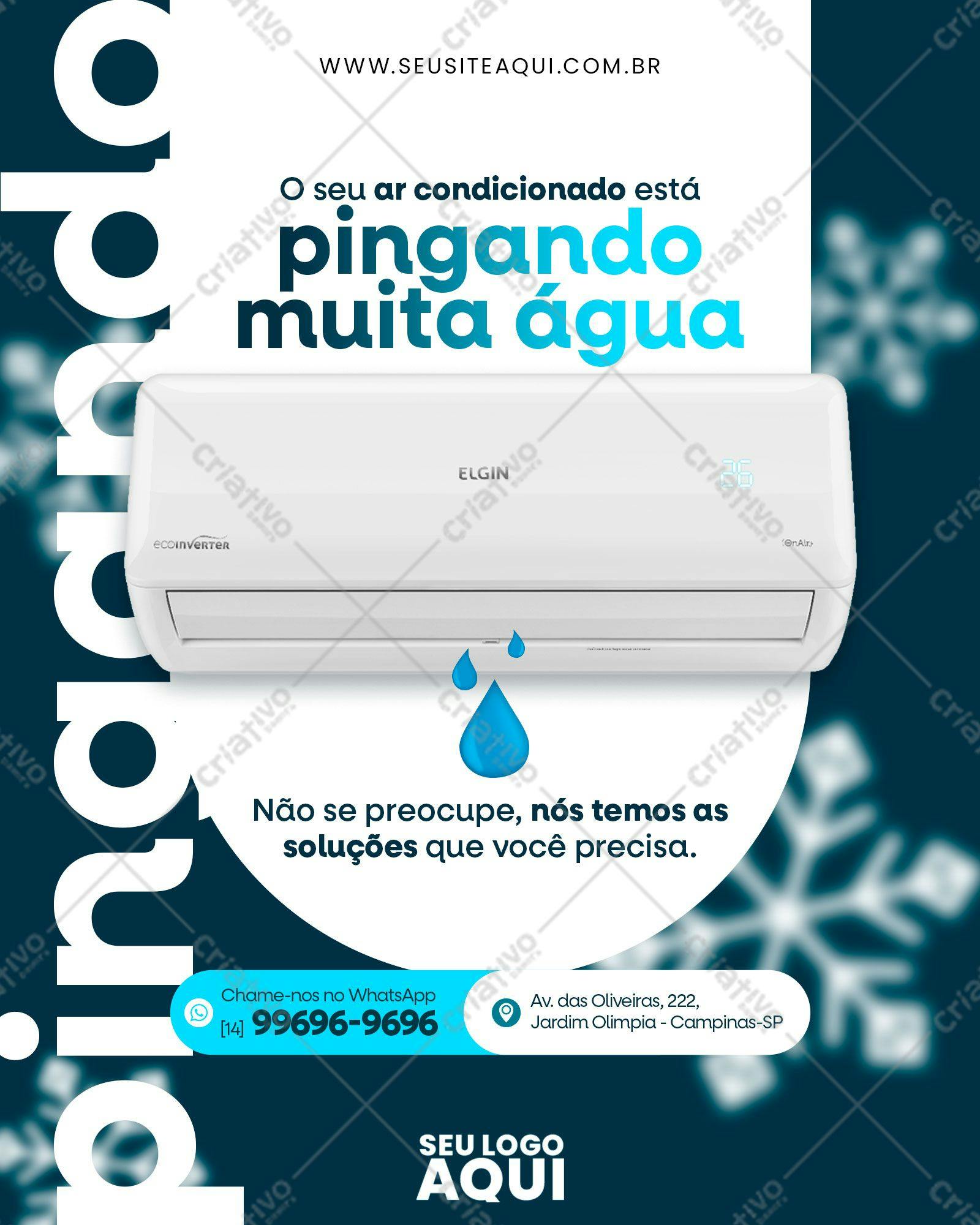 Template de Anúncio para Conserto de Ar Condicionado PSD Editável