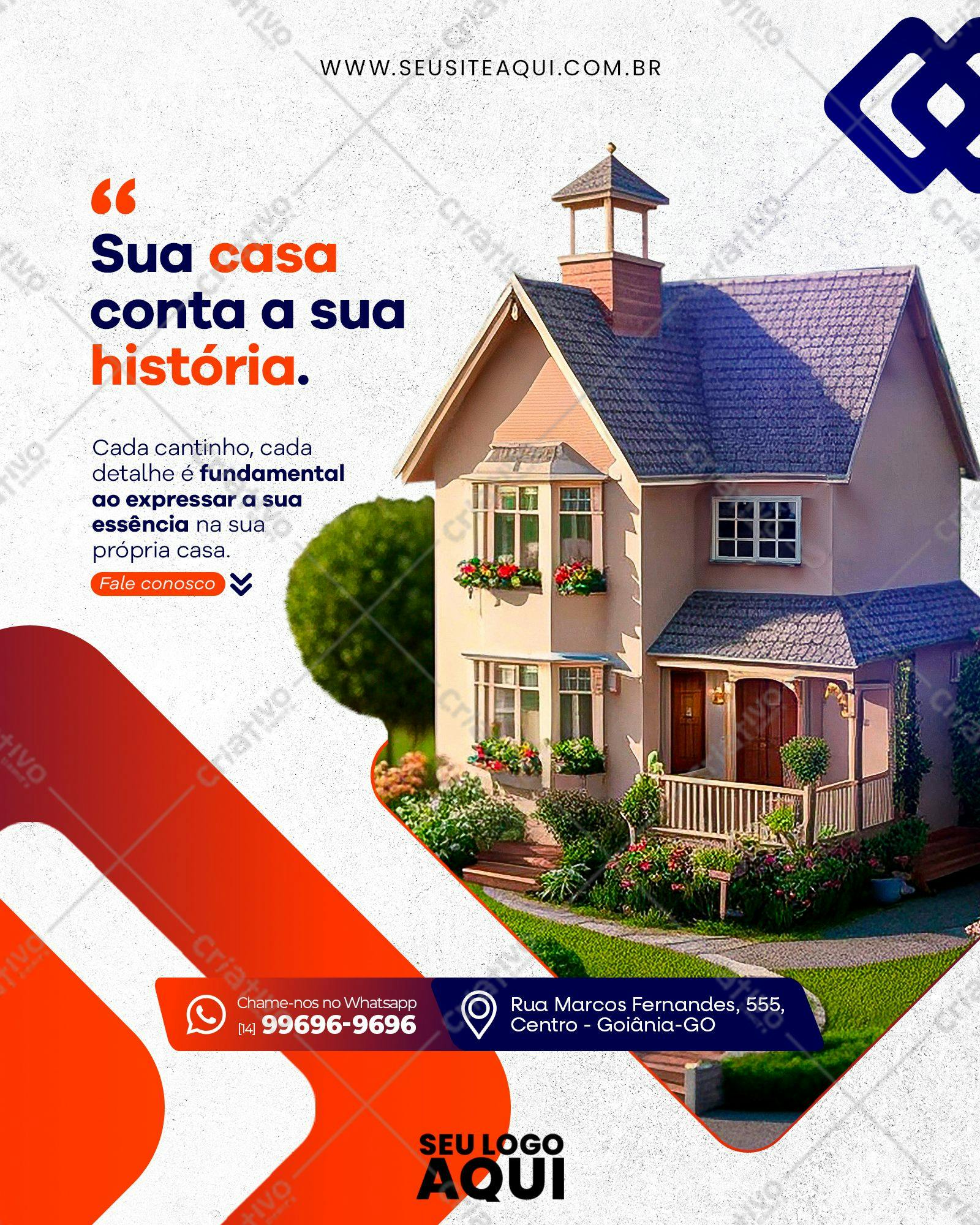 Modelo de Post para Redes Sociais Imóveis PSD Editável