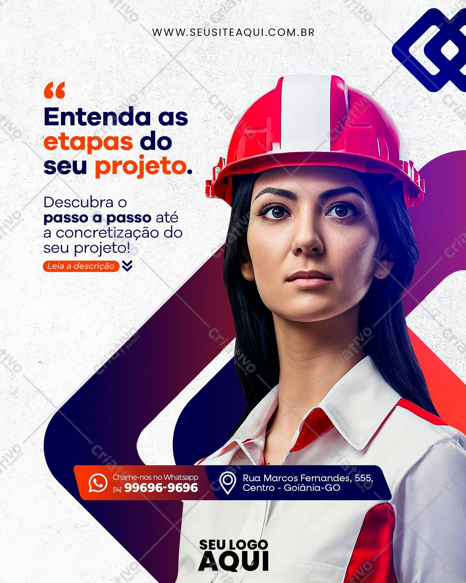 Flyer para Construção Civil PSD Editável