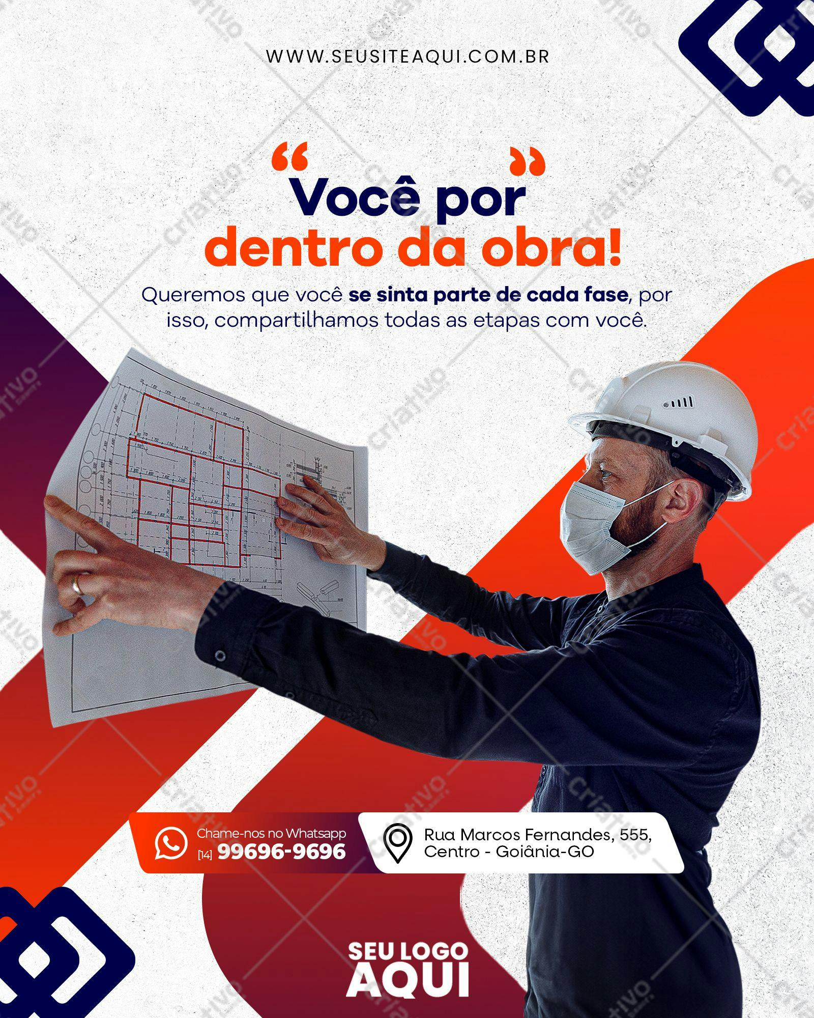 Post para Redes Sociais Engenharia Civil PSD Editável