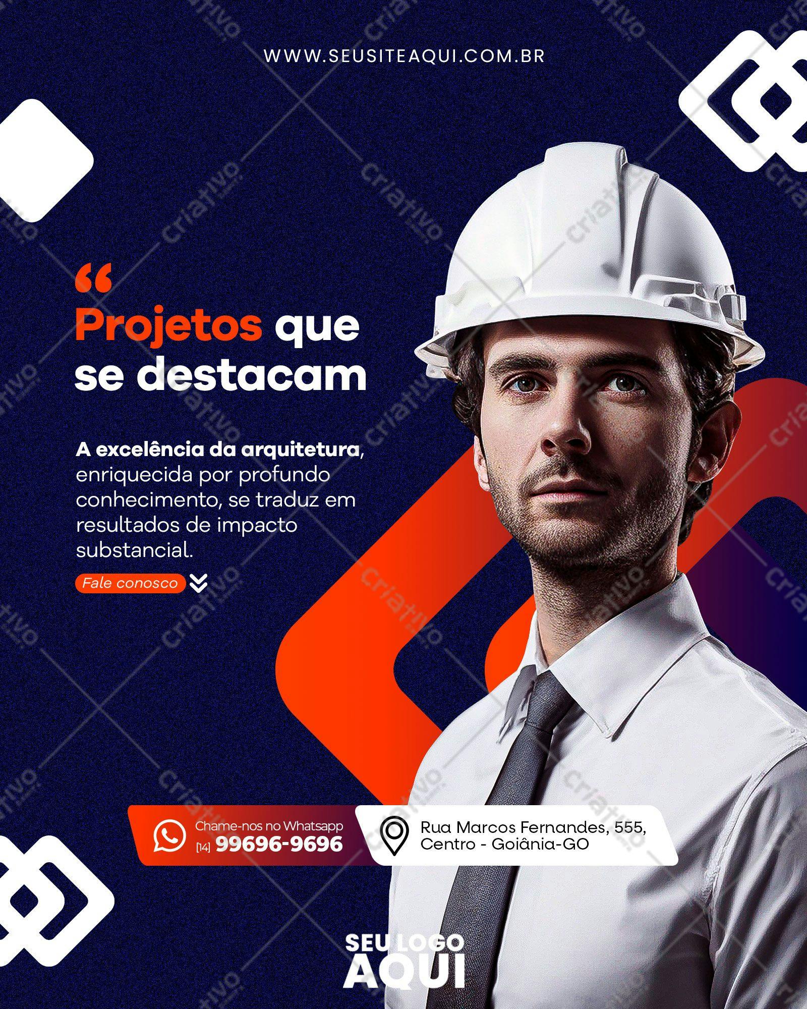 Post para Redes Sociais Engenharia Civil PSD Editável