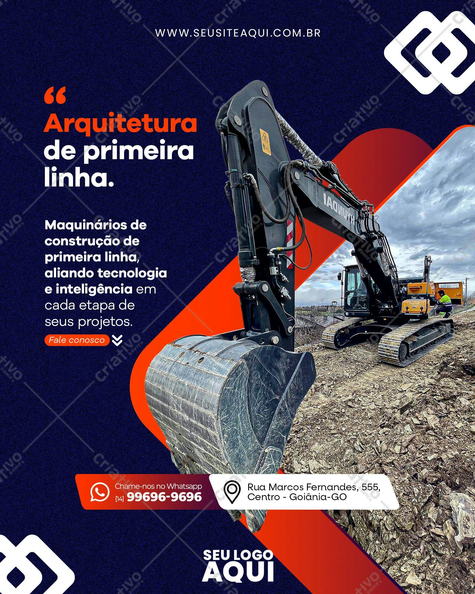 Template PSD para Publicidade de Máquinas de Construção
