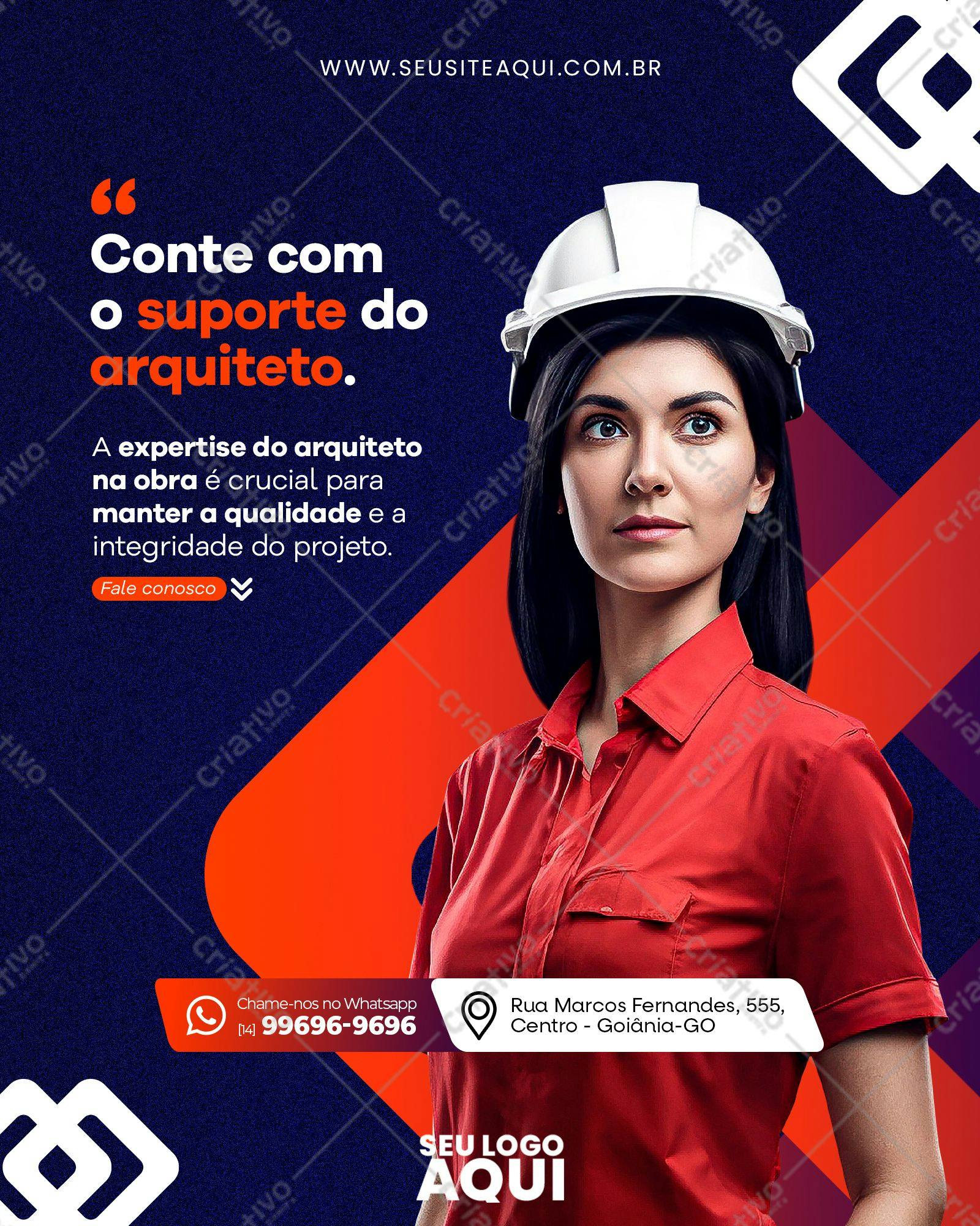 Post para Redes Sociais Arquiteta PSD Editável