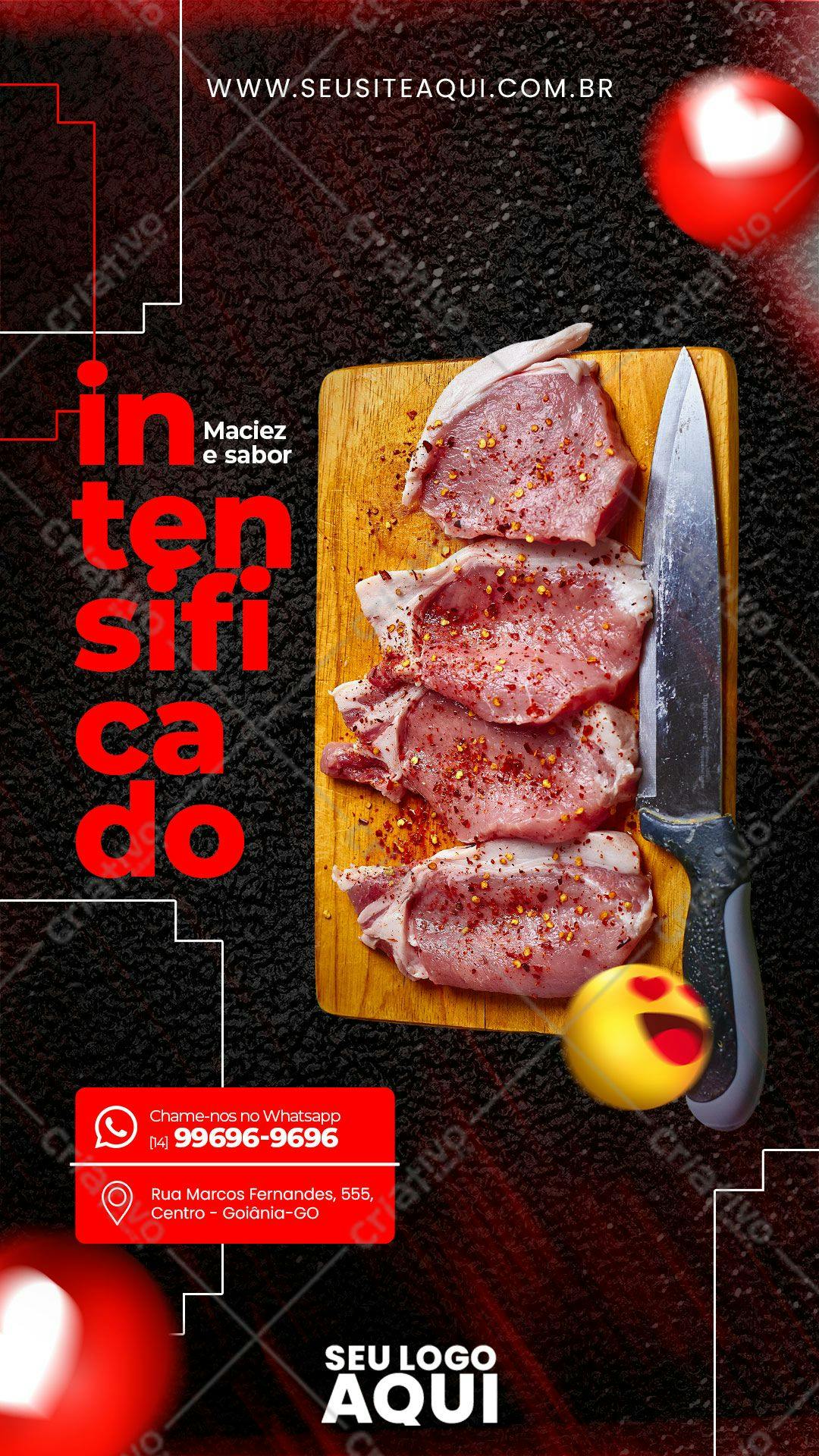 Post para Redes Sociais de Churrascaria PSD Editável