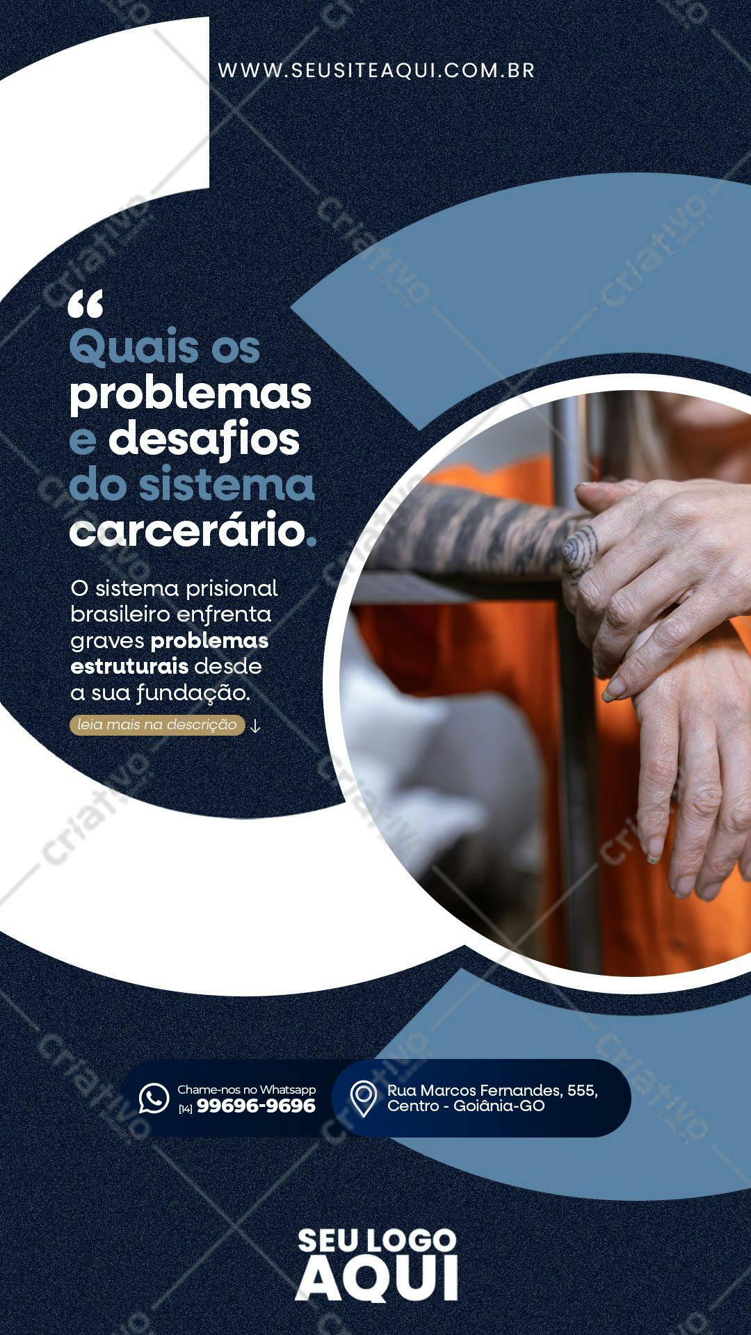 Post para Redes Sociais Sistema Carcerário Brasileiro PSD Editável