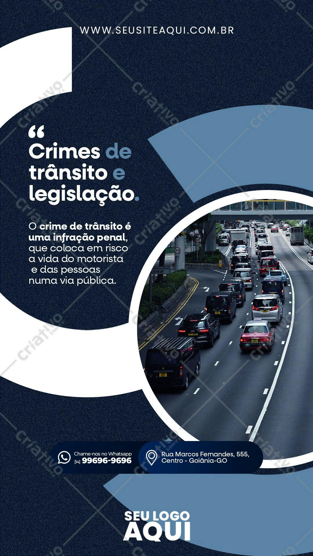 Post para Redes Sociais sobre Crimes de Trânsito PSD Editável