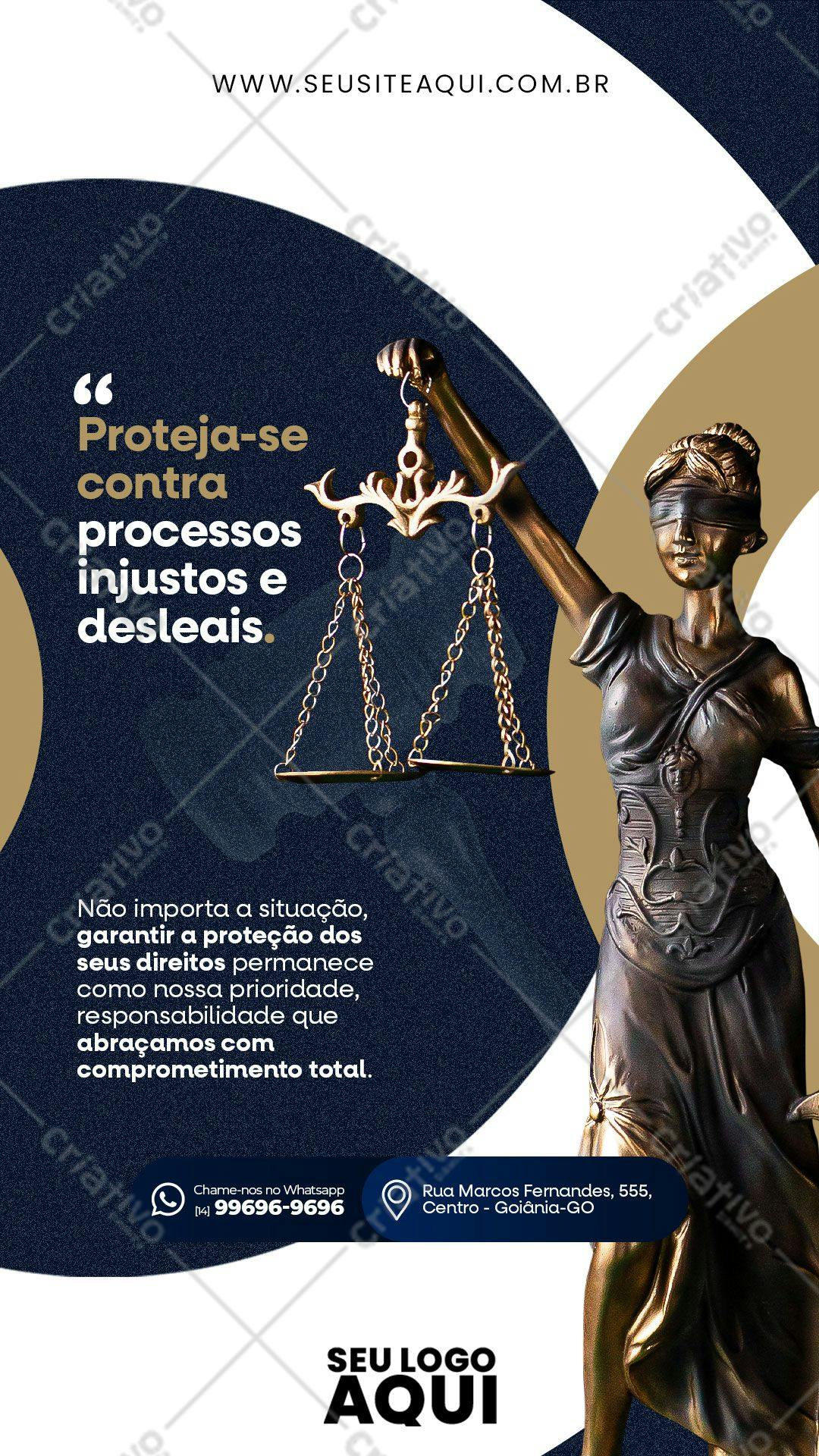 Post para Advocacia com Balança da Justiça PSD Editável