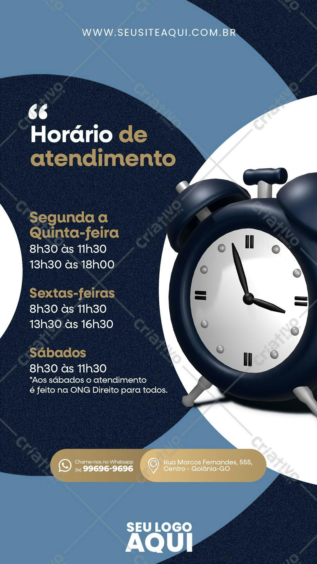 Modelo de Flyer Horário de Atendimento PSD Editável