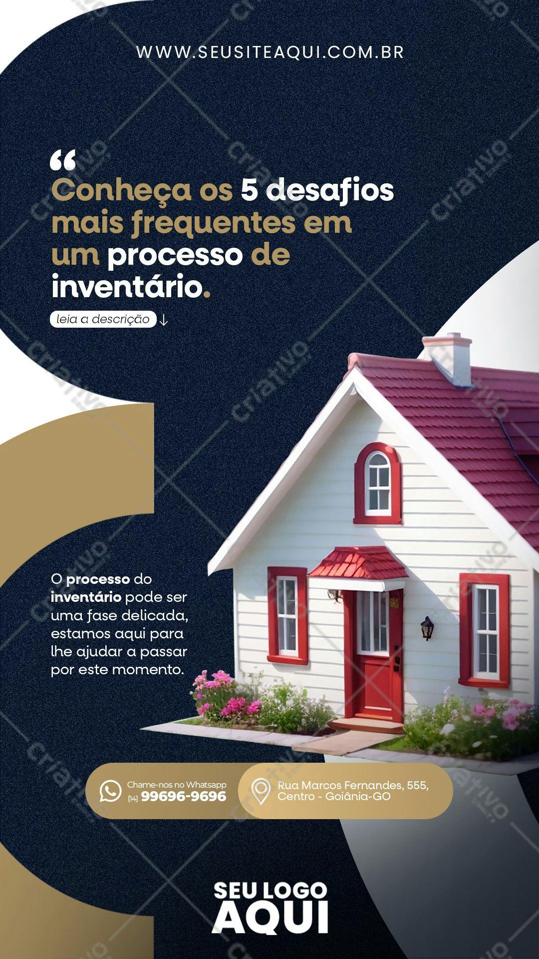 Post para Redes Sociais Imóveis PSD Editável