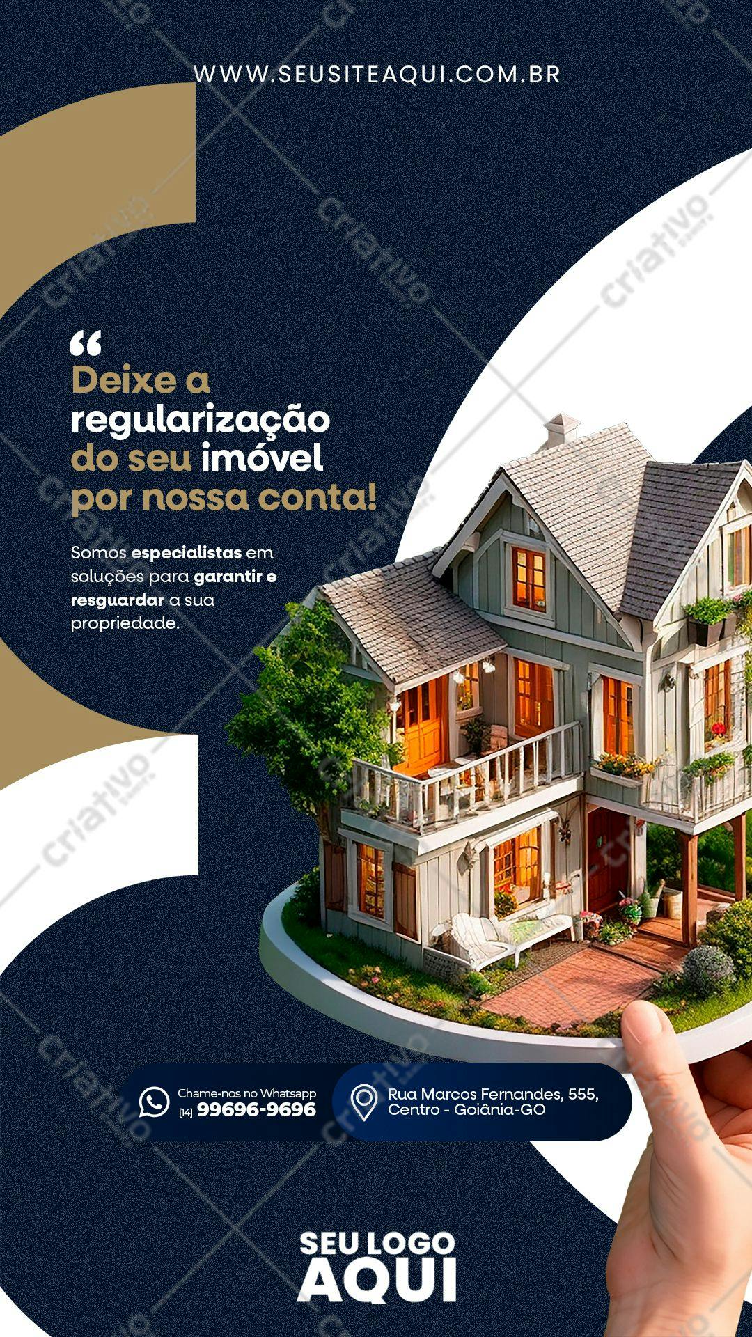 Flyer Imobiliário para Regularização de Imóvel PSD Editável