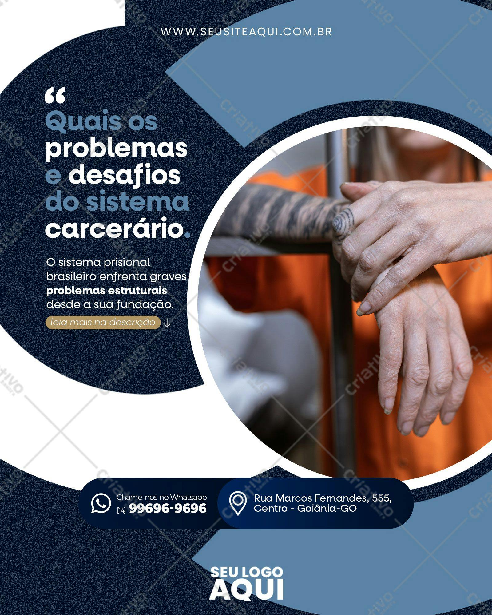 Post para Redes Sociais Sobre o Sistema Carcerário Brasileiro PSD Editável