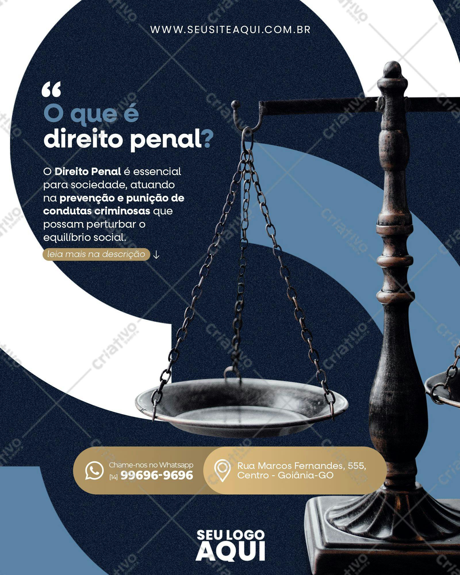 Post para Redes Sociais Direito Penal PSD Editável