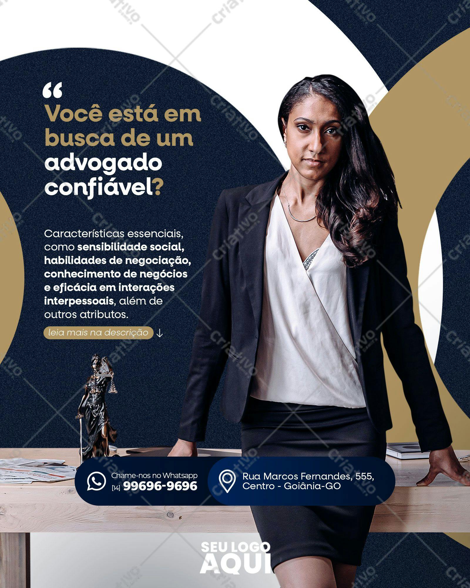 Post para Redes Sociais Advogada PSD Editável