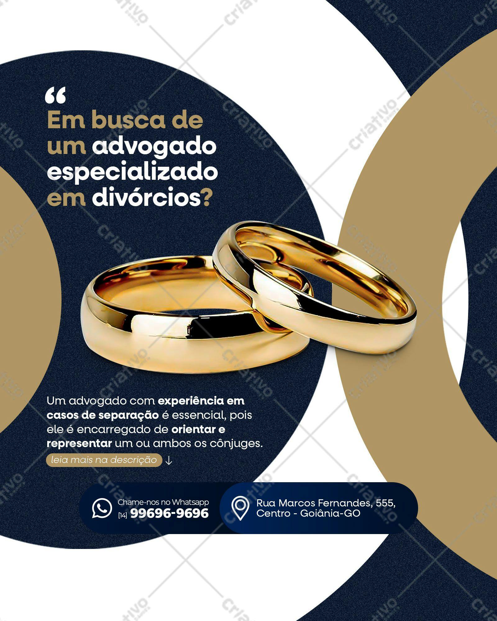 Post para Redes Sociais Advogado Divórcios PSD Editável
