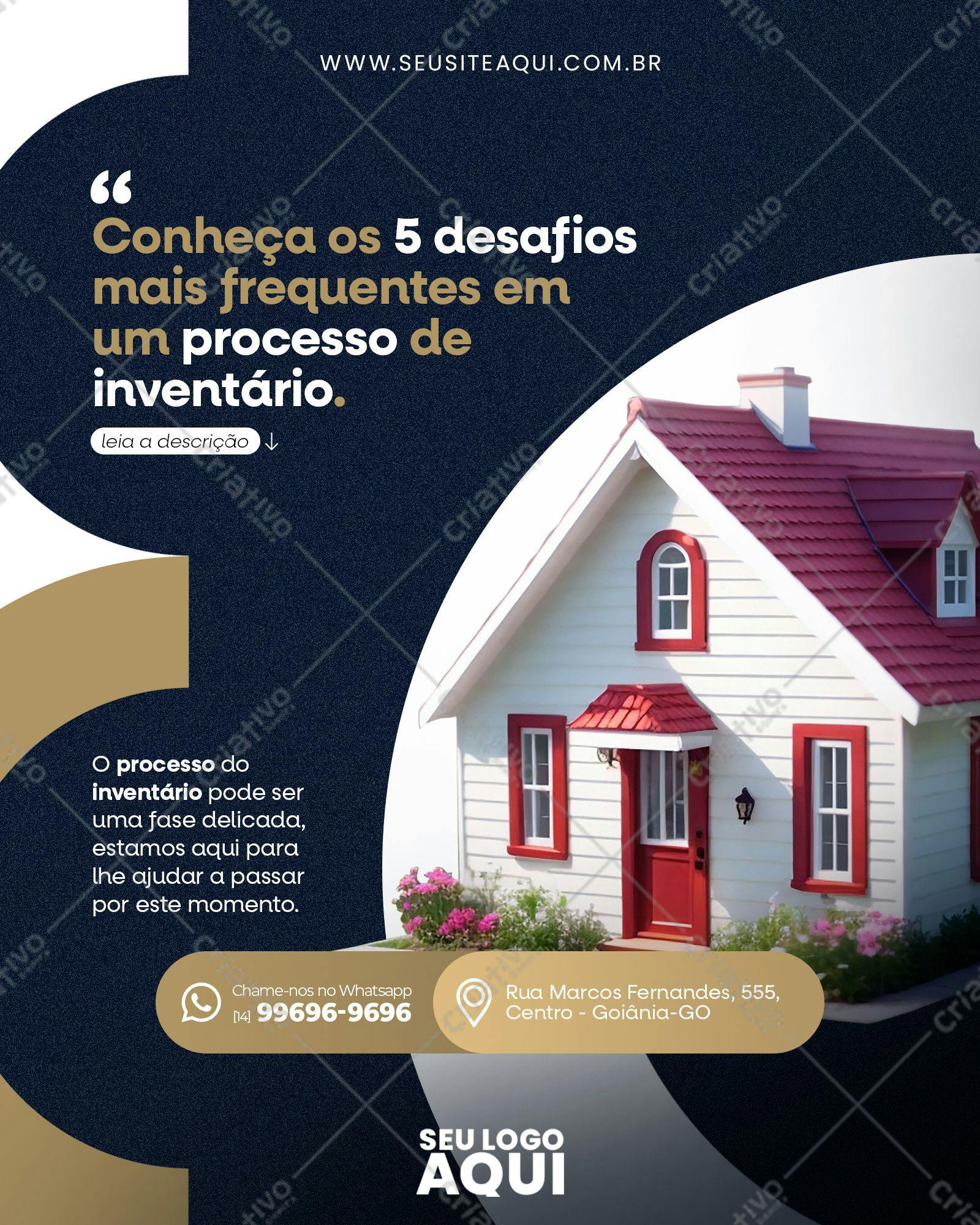 Post para Redes Sociais Imóveis PSD Editável