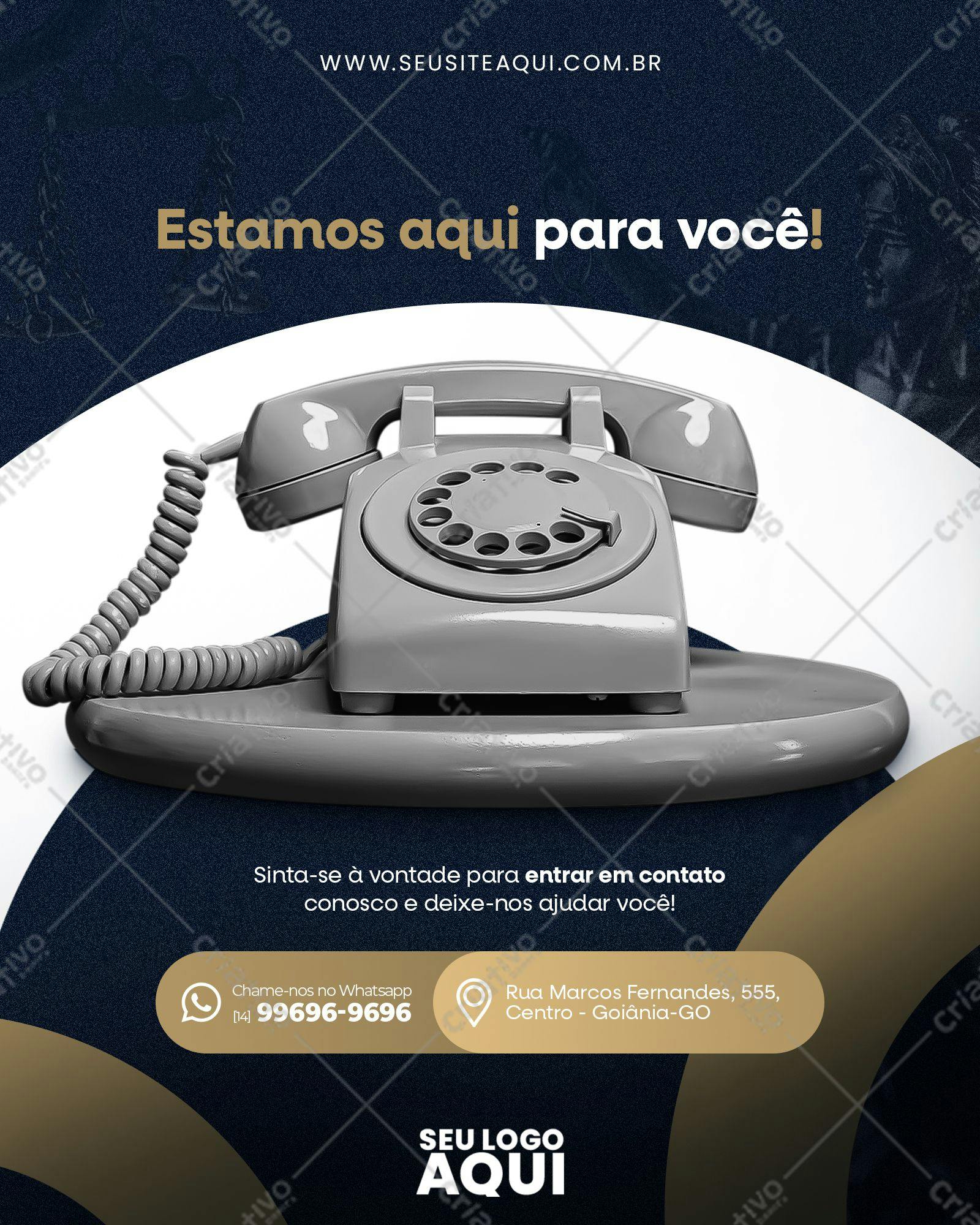 Template de Post para Redes Sociais com Telefone Antigo PSD Editável
